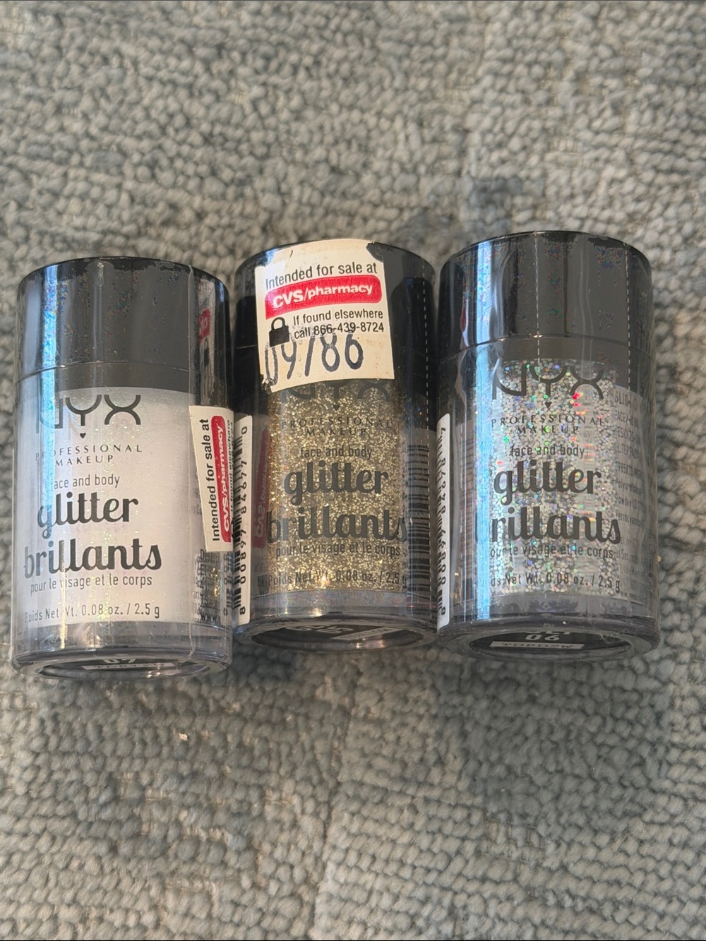 Lot of 3 NEW NYX Face and Body Glitters
